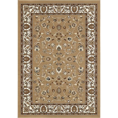 Tappeto persiano orientale, tappeto economico salotto soggiorno, riproduzione motivi classici 2079 beige cm.140x200 (1/3)