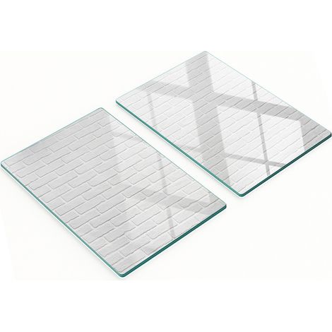 Taglieri da cucina in vetro con grafica effetto muro di mattoni, 2x40x52 cm (1/5)