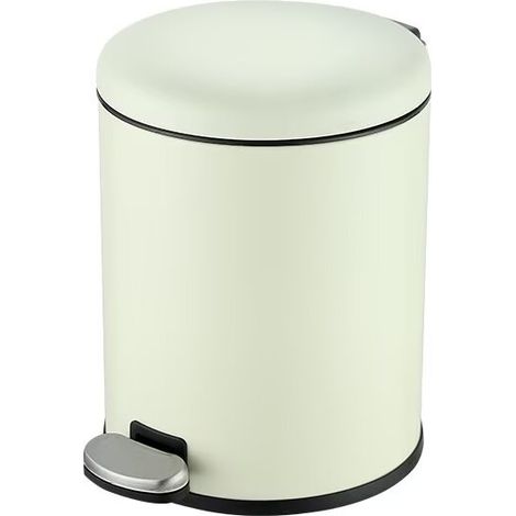Une poubelle de salle de bain en acier inoxydable, poubelle à pédales, 6L,Jaune (1/2)