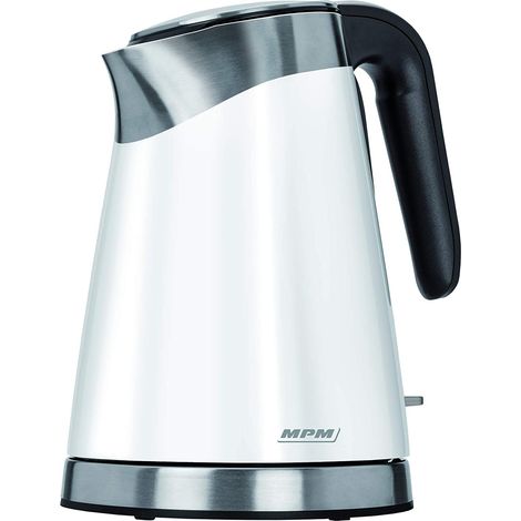 MPM MCZ-56 Bouilloire électrique sans fil en acier inoxydable, 1,7 litres, 2200W, sans BPA 2200W Blanc