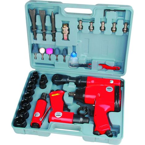Mannesmann - M15033 – Set attrezzi ad aria compressa, 33 pz.