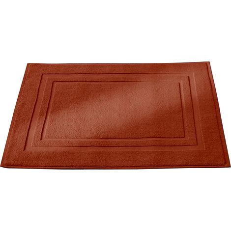 Tapis de bain en coton peigné Brique 50x90 cm