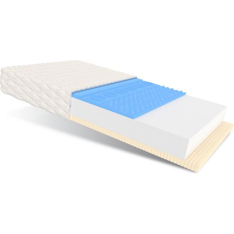 Matratze 80x200 Kaltschaum NEAPOL 7 Zonen Latex profilierter Schaum H3 14 cm JERSEY