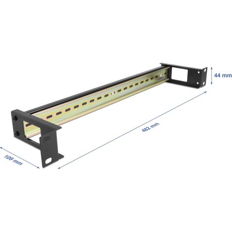 Delock Panel de carril DIN de 19 con entrada de cable lateral 1U negro