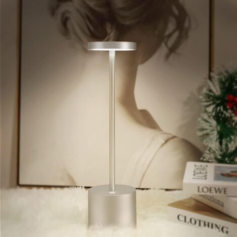Lampe de table à LED sans fil, lampe de bureau de charge USB, lampe de chevet 2 niveaux luminosité de la luminosité de l'aluminium moderne hôtel moderne restaurant chambre de chevet taillis d (1/5)