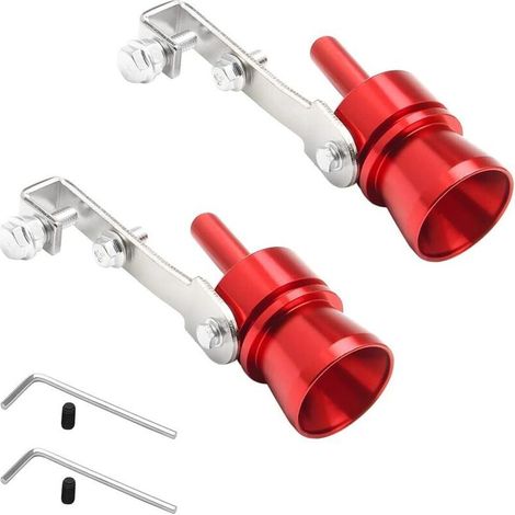 2 Pièces Sifflet D'échappement Pour Voiture, Sifflet Turbo Pour Tuyau D'échappement De Voiture En Alliage D'aluminium, Silencieux D'échappement Turbo Pour Tous Les Modèles Véhicules(Rouge) (1/5)
