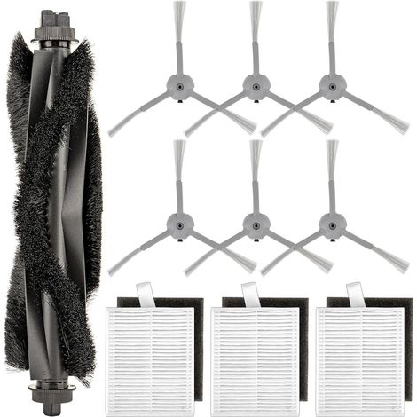 Juego de 10 piezas de repuesto para aspiradoras robot Eufy de las series L60, L60 Hybrid, L60 Ses, L50 Ses y L50: 1 cepillo giratorio, 3 filtros y filtros de espuma, 6 cepillos laterales. (1/5)