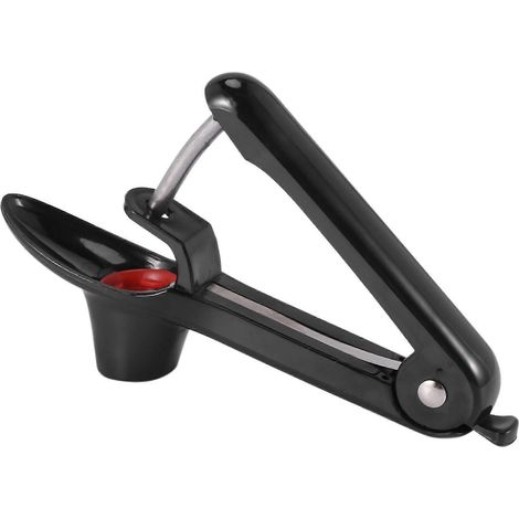 Dénoyauteur à cerises, un outil pour retirer les noyaux de fruits doté d'un système de verrouillage compact, idéal pour la préparation de plats et de cocktails à base de cerises fraîches de qualité. W (1/4)