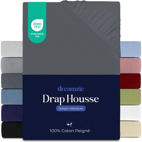 Drap Housse - 80x160cm - 100% Coton Peigné - Jersey (1/5)