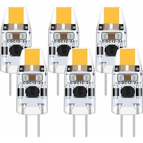 Lampadina LED G4 2W, confezione da 6 lampadine G4 da 12V, bianco caldo 3000K, lampadina LED G4 equivalente a lampadina alogena G4 da 15W, lampadina alogena LED da 200LM, LED G4 dimmerabile, angolo del (1/4)