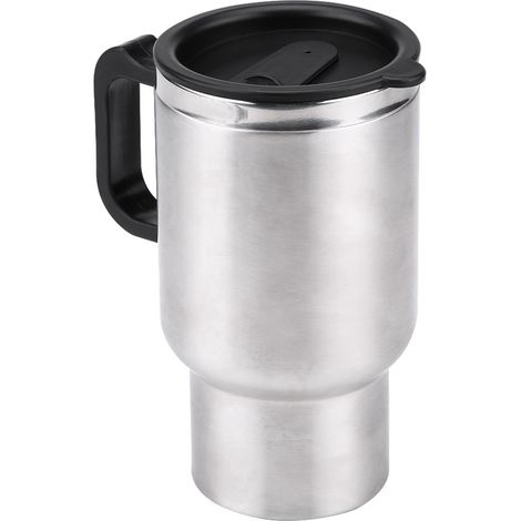 Gobelet chauffant électrique 12V 450ml inox pour voiture, tasse thermique de voyage café thé, mug auto portable (1/5)