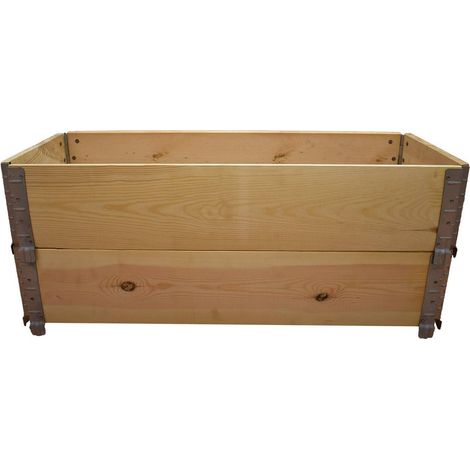 Multitanks – Carré potager en bois naturel 1000x400mm – Hauteur 39cm – Système d'assemblage emboîtant sans outil – 156 litres pour légumes et aromates (1/3)