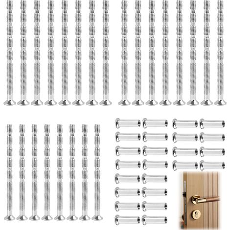 24pcs Vis de Connexion M3 en Acier Nickelé pour Poignée de Porte (1/5)