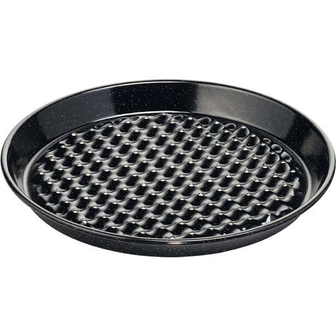 Riess Grilltasse mit Saftrille Ø32cm Schwarz Emaille