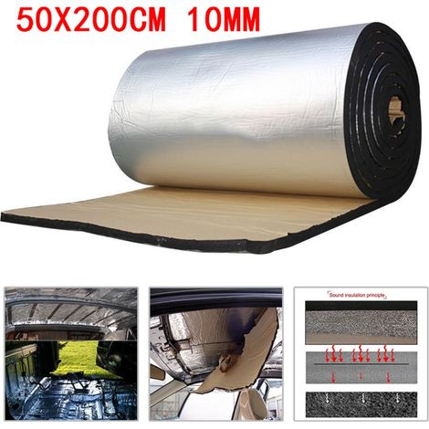 Tapis d'insonorisation thermique pour voiture 200 x 50 cm, anti-poussière et imperméable