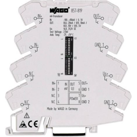 Transducteur en millivolt (L x l x H) 94 x 6 x 96 mm WAGO 857-819 D24639 (1/2)