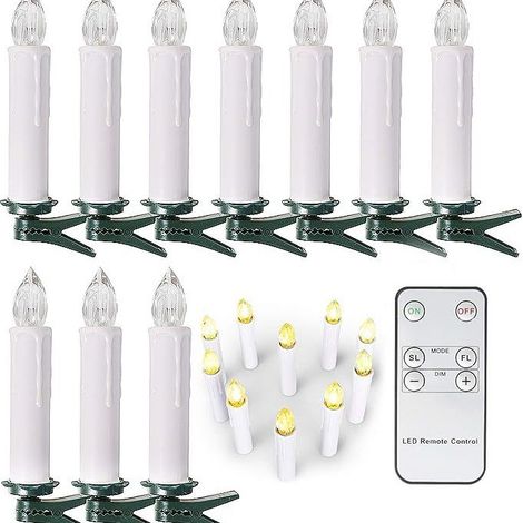 DOLASO Weihnachtsbaumkerzen 12er-Set, flammenlose schwimmende LED-Kerzen, batteriebetrieben und Fernbedienung mit Clip, Kerzen, Weihnachtsbaumbeleuchtung, Heimdekoration für Party – Warmweiß (1/5)