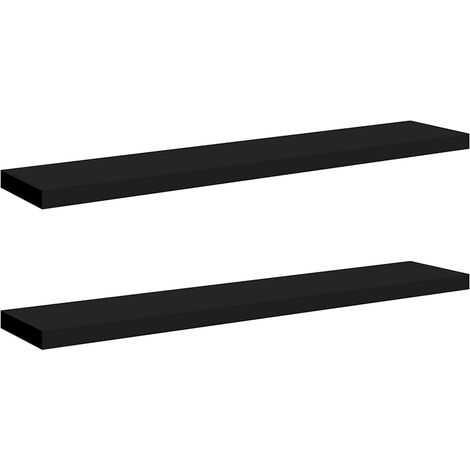 Maison Exclusive - Schweberegale 2 Stk. Schwarz 120x23,5x3,8 cm M (1/5)