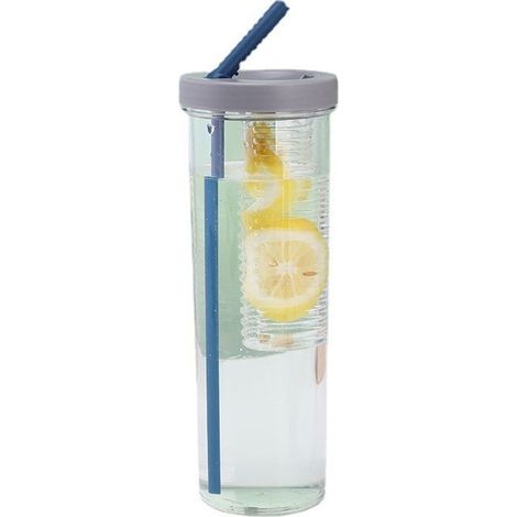 Bouteille d'eau filtrante en plastique pliable, tasse esthétique minimaliste moderne à grande capacité avec paille pour une portabilité facile, 700ml, verte. (1/4)