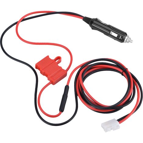 Câble d'alimentation 12V DC avec prise allume-cigare et double fusible pour radio mobile (1/5)