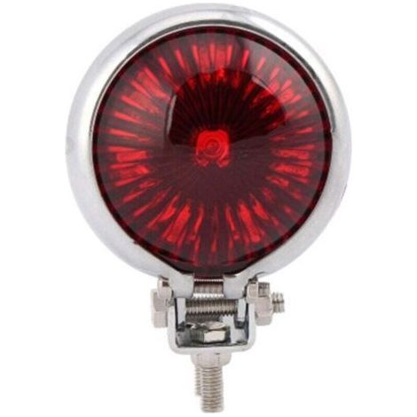 LED motorcycle taillight, brake and stop light, chrome-plated, for choppers and café racers--BIEMMEDUE (1/4)