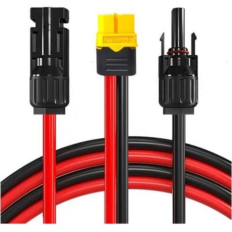 Cable de conexión para panel solar, adaptador MC4 a XT60, cable de extensión, calibre 12 AWG, 150 cm de longitud (1/5)