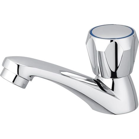Robinet de Lavabo Froid en Métal - Facile à Installer, Chromé, pour Salle de Bain et Club (1/4)