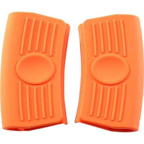 Poignée de maintien en silicone antidérapante pour poêles en fonte, protection optimale pour les poignées chaudes.