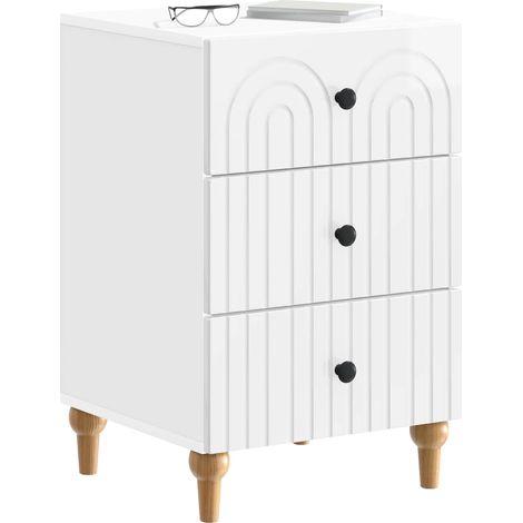 Maison Exclusive - Armadio da Notte con cassetto Bianco Lucido 43x 41 x 66,5 cm
