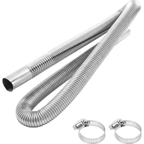 Tuyau d'échappement pour chauffage diesel 150cm, tuyau d'échappement en acier inoxydable, tuyau d'échappement pour chauffage d'air automobile, tuyau d'évacuation des gaz pour chauffe-eau parking (1/5)
