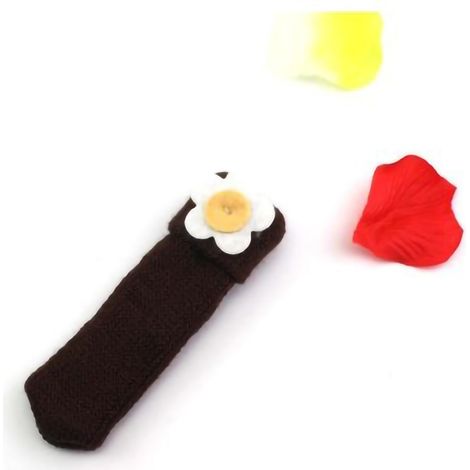 Chaussettes pour Pieds de Table et Chaise en Fibre Acrylique Tricot Double Épaissies Résistantes à l'Usure Protege Sol Silencieux Marron 24 pcs