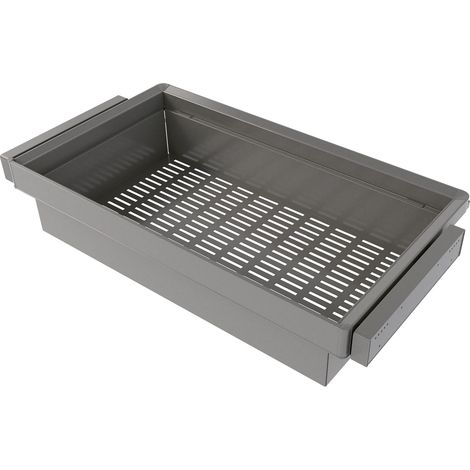 Emuca Satz aus Metallkasten und ahmen für Schrank Quartz, mit Soft-Close- und Vollauszugsschienen, Modul 90cm, Titanium (1/5)