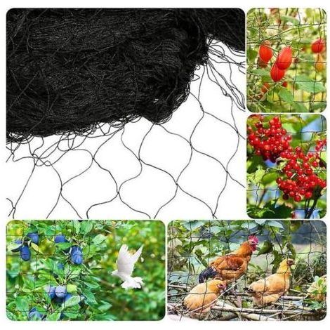 Filet de protection pour bassin noir à mailles fines (18 x 18 mm), 10 m x 5 m - Protection contre les oiseaux, les feuilles et les éclaboussures. (1/5)