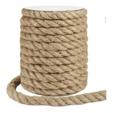 Rope of Jute 14 mm x 15 m - Sturdy in Fiber Natural for Garden, Diy, Decoration, Empaquetage and Camping - Sturdy Cord of Package - Tape of Jute (1/5)