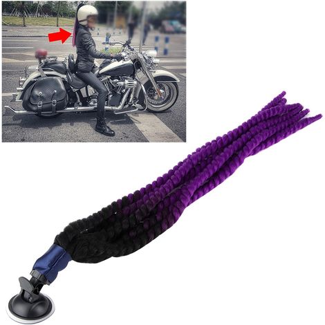 Queue de cheval tressée amovible de 70 cm avec ventouse, pour cheveux, avec casque. (1/5)