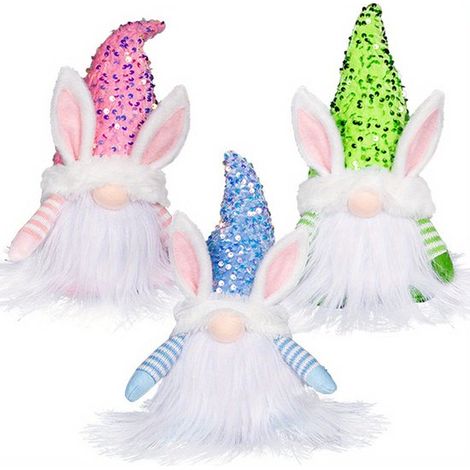 Coniglietto pasquale con luci – Colorato, rosa/verde/blu (1/5)