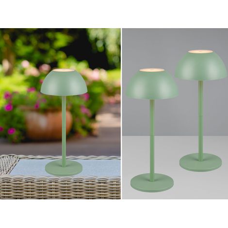 2er SET Akku LED Tischlampen kabellos für Innen & Außen, Grün - 30cm klein