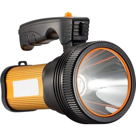 Lampe torche LED d'urgence ultra-puissante à longue portée avec projecteur haute puissance et batterie externe (1/5)