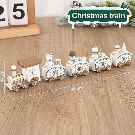 Train de Noël en bois, décorations de Noël pour la maison, ornement de sapin de Noël, cadeau pour enfants, bonne année, Style12 (1/5)
