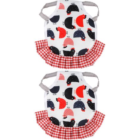 2 pièces/Un protège-plumes pour animaux de compagnie, protège-dos et protège-ailes à motif coq, tablier de selle pour poule, style B. (1/5)