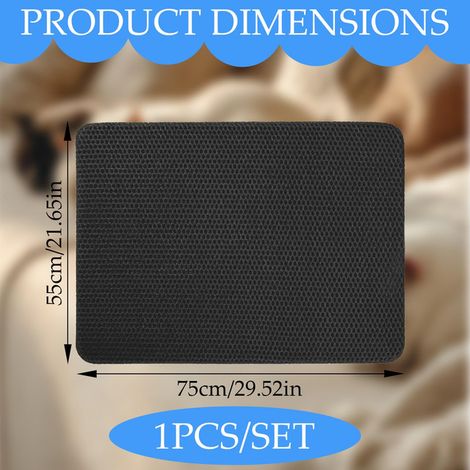 Tapis de Litière pour Chat Double Couche Nid d'Abeille Tapis Trappeur de Litière Imperméable Antidérapant Confortable pour Pattes de Chat 75x55cm Noir (1/4)