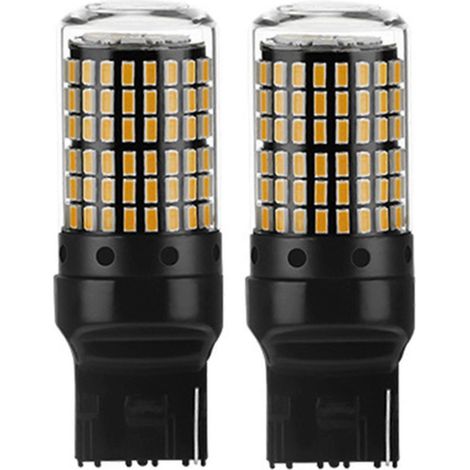 Lot de 2 ampoules LED jaunes pour voiture 3157 P27-7w T25 P27w Canbus (1/5)