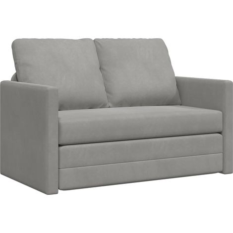 Folding Sofa Bed Light Grey 122 x 70 x 60 cm Velvet vidaXL