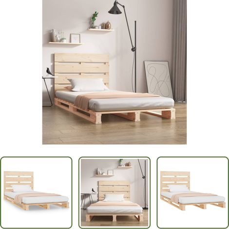 vidaXL Tête de lit - Cadre de lit 90x190 cm Bois de pin massif Simple (1/5)