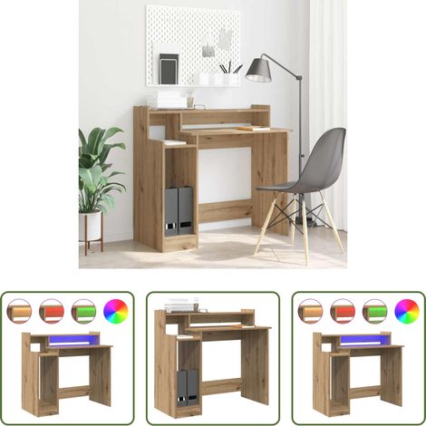vidaXL Bois d'ingénierie - Bureau Chêne artisanal 97 x 45 x 90 cm Bois d'ingénierie (1/5)