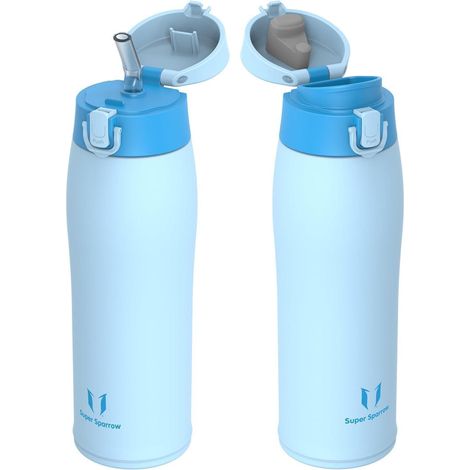 Trinkflasche Edelstahl Thermobecher BPAFrei 750 ml M- Hellblau (1/5)