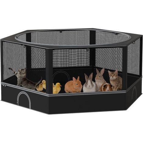 Parc pour animaux pliable et portable, enclos octogonal en tissu Oxford résistant pour chiens, chats, lapins et petits animaux, enclos extérieur et intérieur pour jardin et maison (1/5)