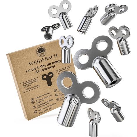 Set mit 10 robusten 5-mm-Entlüftungsschlüsseln aus Aluminiumlegierung für Heizkörper (1/5)