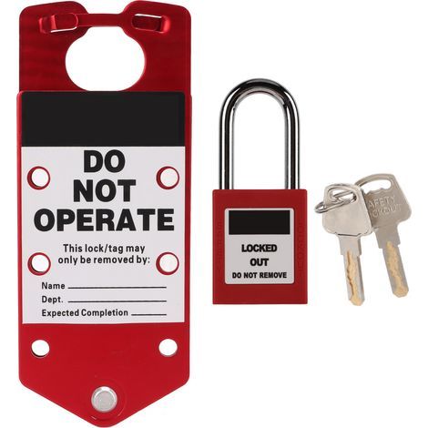 Moraillon de verrouillage de sécurité en alliage d'aluminium, inscriptible, avec languettes de verrouillage inviolables, cadenas de 38mm/1,5 pouces (1/5)