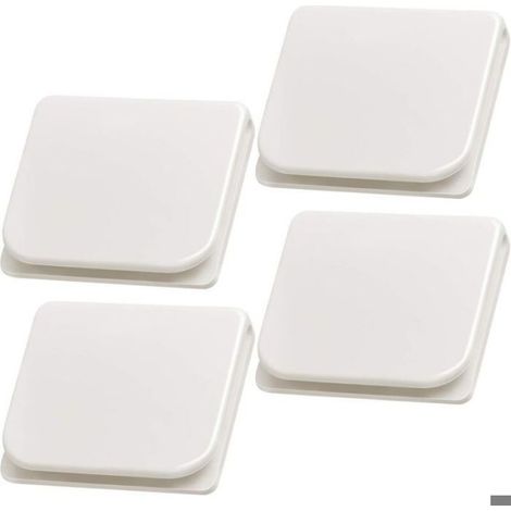 Lot 4 clips rideau douche pour doublure, coupe-vent anti-éclaboussures auto-adhésifs maintien, blanc (1/3)